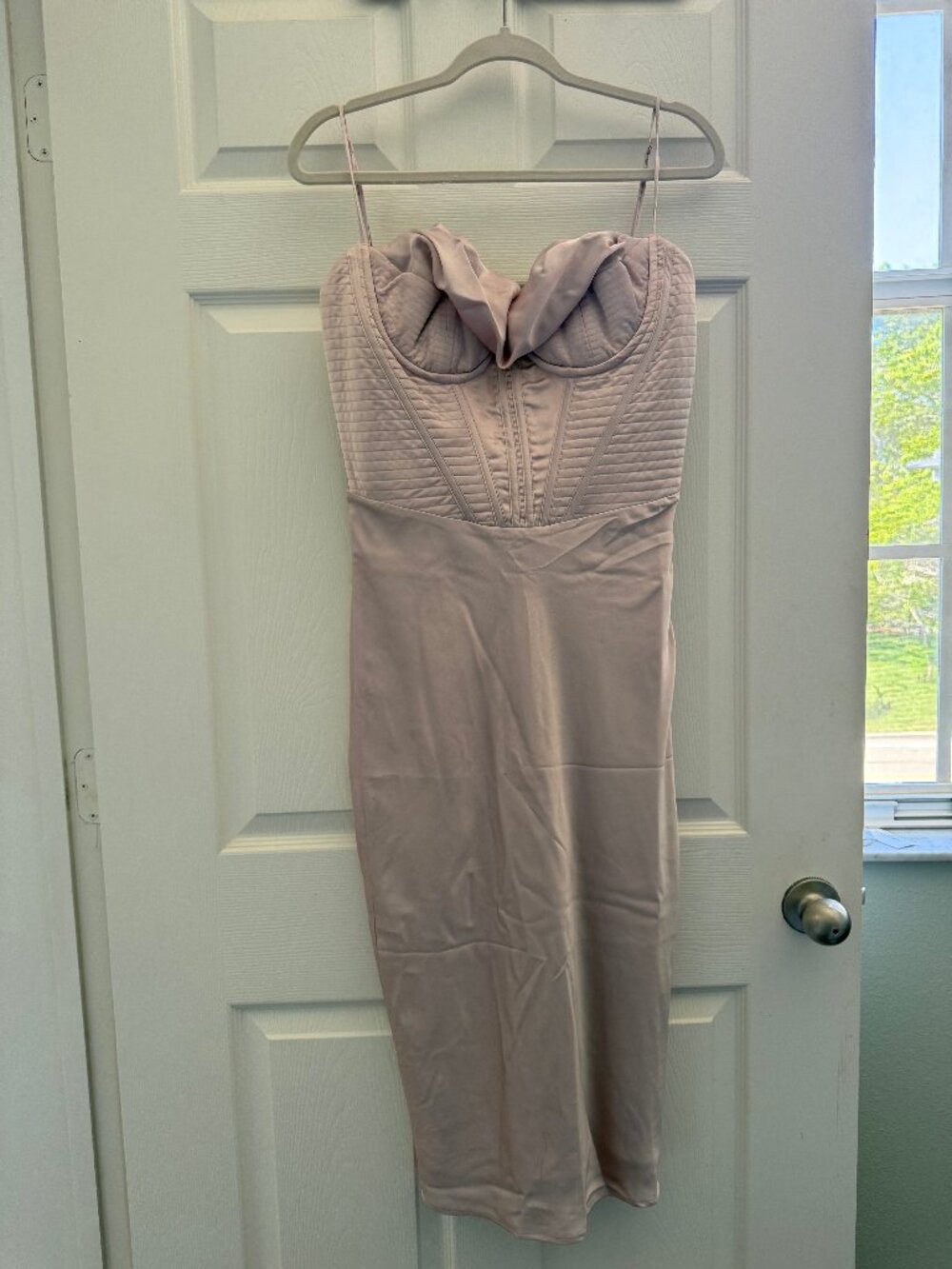 House of CB Blush Pink Corset Midi Dress - Picture 3 of 5